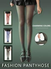 1/2 Pairs Women's Ultra-Thin Colorful Leggings, 15d Sapphire Stockings,Sexy Pantyhose, Anti-Hooking, Slimming, Transparent, Candy-Colored Stockings, Ultra-Thin Velvet Spring And Summer Thin Section High Elasticity Pantyhose