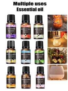 8pcs/6pcs/4pcs/2pcs/1pc 10ml Water-Soluble Aromatherapy Essential Oils, 17 Scents, Suitable For Bedroom, Living Room, Candles, Diffusers, Humidifiers, Christmas - Multicolor - View 10