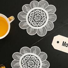 1pc Flower Design Hollow Vintage Style Cup Mat