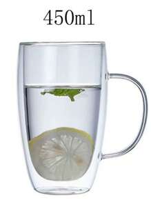 1pc, 250ml Water Cup Coffee Milk Cup Juice Cup Glass Coffee Mug, Heat Resistant High Borosilicate Glass Espresso Coffee Cups, Double Walled Insulated Water Cups, Summer Winter Drinkware, Birthday Gifts Back To School