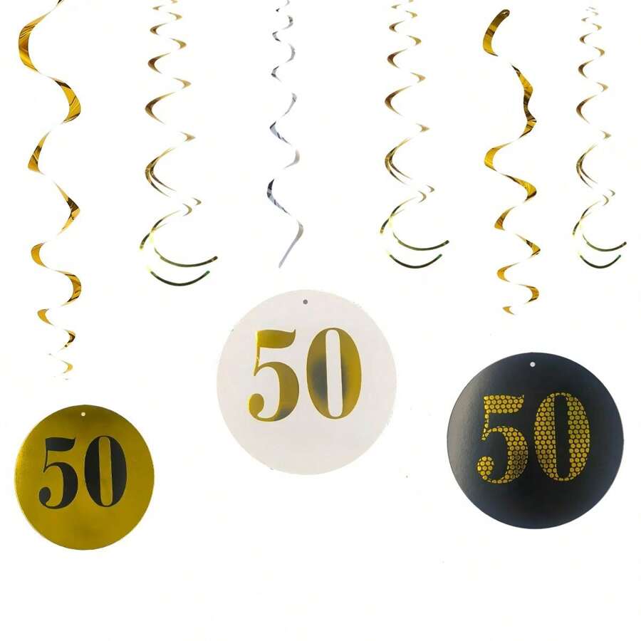 Numeric Spiral Pull Flags, Includes Digits 18/20/30/40/50, Suitable For Specific Birthday Party Decoration, Anniversary