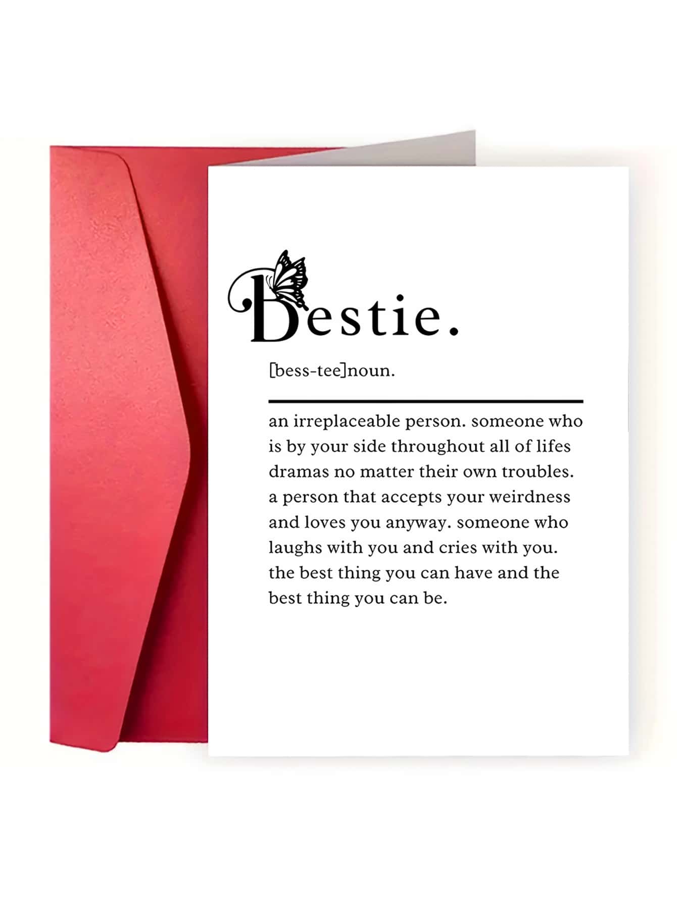 1pc Best Friend Birthday Greeting Card, Humorous Bestie Definition, BFF ...