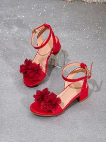 1 paire de sandales à talons hauts de luxe, à la mode, élégantes et polyvalentes pour les filles