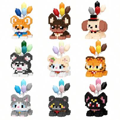 1 Pc Pequenos Grânulos Bloco de Construção Brinquedo para Animais de Estimação, Série de Gatos e Cães Bonitos Brinquedos de Micro Tijolos, Brinquedo de Montagem de Modelo Animal de Desenho Animado Criativo, Bem como Delicados Ornamentos de Decoração para Casa, Decoração de Mesa, O Melhor Presente de Natal para Amigos ou Entes Queridos