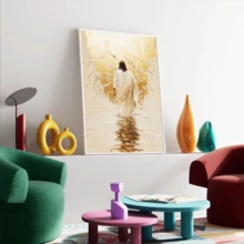 1 幅耶稣基督绘画，卧室客厅走廊的理想礼物，墙壁艺术，墙壁装饰，房间装饰，桌面装饰，防水，适用于卧室、客厅、书房、酒店酒吧、走廊、防水壁画