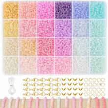 3mm Glass Seed Beads For Bracelets Making, Friendship Bracelet Making Kit For Girls, 24 Colors Bead Bracelet Kit, Beads For Jewelry Making Kit, DIY, Arts, Crafts Gifts