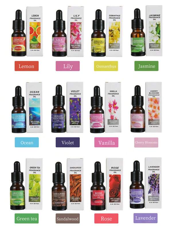 1 Stück, Aromatherapie-Ätherisches Öl, Luftbefeuchter/Aromatherapie-Maschine/Diffuserstein/Auto-Aromatherapie/Aromatherapie-Ätherisches Öl, beruhigender Pflanzenduft für das Schlafzimmer, 12 Düfte Valentinstag Valentinstagsbedarf Hochzeitsartikel