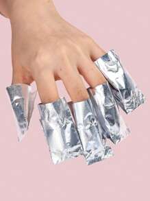 100pcs/5pcs Nail Art Soaking Foil, Foil Wrap With Pad, Nail Polish Removal Tool Metal Cuticle Removal Tool Nail Polish Gel Remover Soaking Cap.