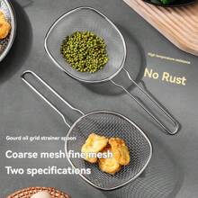 1pc Food Strainer Colander Stainless Steel Mesh Simple To Clean Anti Rust Smooth Surface Accessories Stainless Steel Mesh Noodle Strainer - Silver - View 9