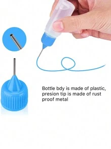 5pcs Precision Tip Liquid Bottles, 0.34oz, Assorted Colors, With Mini Funnel, Suitable For Glue, Ink, Acrylic Paint - Plastic, Ideal For DIY Crafts And Art Projects