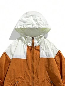 Lightweight Breathable Loose Fit Unisex Summer Sun Protection Jacket/Coat - Orange - View 3