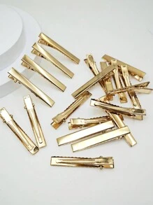 20pcs 5.5cm Hair Clips DIY Accessories, Suitable For Daily Wear - Gold - View 1