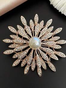 1 件时尚个性化水晶和珍珠装饰胸针