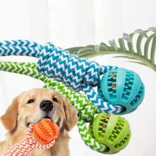 Juguete interactivo de cuerda de tira y afloja para perros, cuerda trenzada resistente a mordeduras para Labrador, Golden Retriever, Bulldog Francés, Pelota de alimentación con fugas