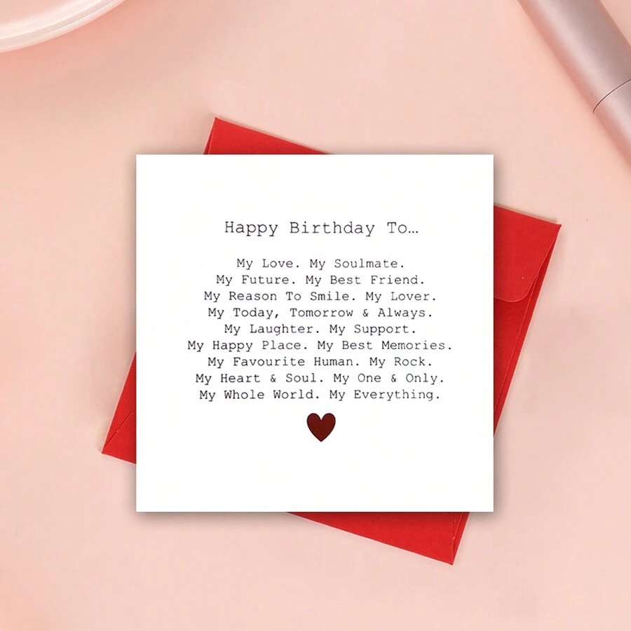 TGCNQ Biglietto Di Auguri Per Fidanzata – Incisione Romantica 'My Girlfriend', Regalo Per Compleanno, Natale, San Valentino