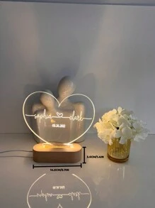 Custom Night Light As Valentine's Day Gift - Anniversary Gift - Romantic Gift For Couple - Gift For Him - Names And Date - Engagement Gift