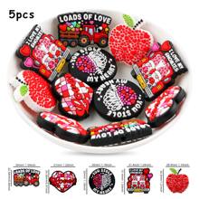 5PCS, Decorative Beads, Bead & Bead Assortment, 5 Different Combinations Of Silicone Focus Beads (Including Mama Themed/Valentine's Day Themed/Teacher's Day Themed Series), Suitable For Keychain Pendants, DIY Handmade Bracelet Jewelry Making, Bead Pens, Etc