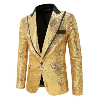 Disco Shiny Sequin Suit Jacket, For Men Party, Events, Stage Performance