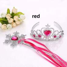1 set d'accessoires Couronne et Baguette, Accessoires de Costume de Reine des Glaces, Convient pour les Fêtes et Représentations