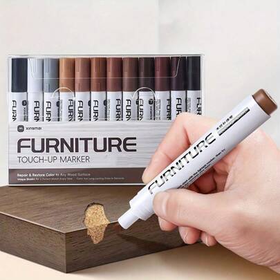 1 Furniture Repair Marker, Wooden Cabinet, Floor Repair And Filling Rod, Scratch Recovery Kit, Touch Up Paint Pen, Composite Material Repair (Some Styles, Positions Or Logos Are Randomly Shipped And Do Not Affect Use)