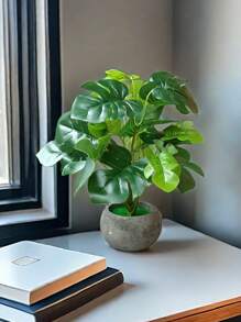 Cây lá hình mai rùa nhân tạo, làm bằng cao su mềm, trang trí nhỏ để bàn trong nhà. - Nhiều màu - Xem 8