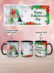 1 Stück 330ml Tasse mit individueller Initialen-Monogramm Gravur, personalisiertes Geschenk zum Valentinstag, Familienandenken, individualisierbar mit Foto, Text und Name, ideales Geschenk für den Partner, personalisierte Kaffeetasse - Valentinstag, Geburtstag, Jahrestag und andere Anlässe - Stil 2 - Übersicht 4