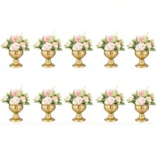 2szt. metalowe wazony, 5,25 cala (13,3 cm) wysokości, odpowiednie do dekoracji centralnych wesel, restauracji, małych doniczek, doniczek zewnętrznych, centralnych elementów stołu w pomieszczeniach, rocznic i urodzin