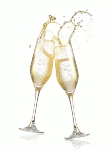 香槟杯，经典香槟杯，优雅敬酒杯[可反复使用] - 無色 - 查看 1