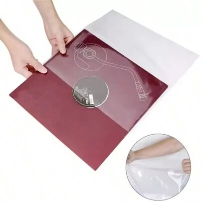 50-Pack Premium Vinyl Record Out Sleeves, Plastic Beschermende Opslag LP's & Albumhoes Voor 12-Inch 10-Inch 7-Inch Singles-Dikke Transparante Media Covers, No-Seal Flap Ontwerp, Open-Einde voor Eenvoudige Toegang en Goede Bescherming