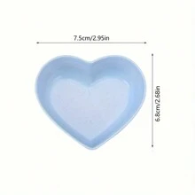 Heart-Shaped Mini Sauce Dish - Dipping Dish, Ideal For Sushi, Condiments And Snacks, Plastic Material, Can Be Used As Seasoning Dish, Cheese Sauce Cup, Fruit Snack Bowl, Creative Ketchup Soaking Dish, Appetizer Plate, Kitchen Essential - Multicolor - View 4