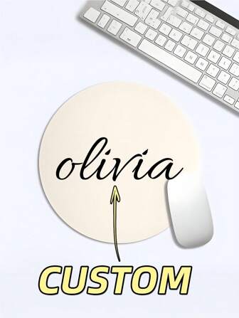 Personalized Office Decor Mouse Pad, Custom Name Mousepad, Custom Mouse Pad, Round Mouse Pad, Coworker Gift, Home Office Decor,Personalized Leather Mousepad. Personalized Mouse Pad. WFH. Back To School