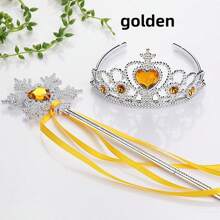 1 set d'accessoires Couronne et Baguette, Accessoires de Costume de Reine des Glaces, Convient pour les Fêtes et Représentations