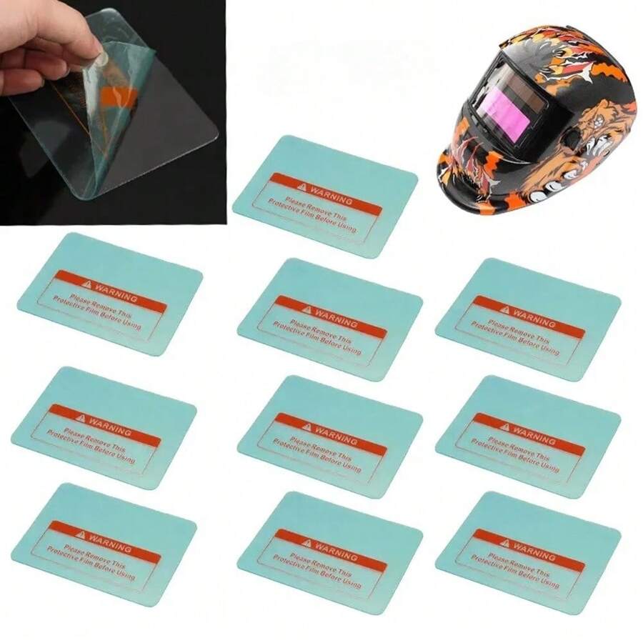 15 piezas de placa protectora de PC transparente de repuesto, cubierta protectora de lente para máscara de casco de soldadura, 114mm X 890mm