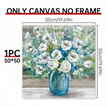 1/4 件浴室墙壁装饰木框印刷墙面艺术图片农舍墙壁艺术破旧别致的花篮艺术品既是礼物，也是墙壁装饰，可悬挂在办公室海报卧室餐厅厨房客厅