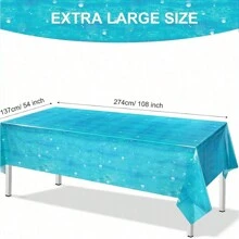 1 pieza Mantel de plástico con ola azul para fiesta de playa de verano, fiesta de playa, mantel para fiesta hawaiana, mantel impermeable para decoración de fiesta en la piscina (4 estilos)