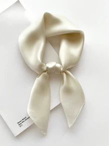 1 chiếc khăn vuông trơn màu dành cho nữ, khăn choàng thời trang bằng vải satin trơn có thể sử dụng linh hoạt làm băng đô, thắt lưng, quấn cổ - Màu xanh nhạt - Xem 17