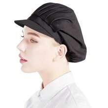 1 Unisex Chef Hat, Solid Color Fabric Hat, Garden Floral Fabric Hat, Kitchen Chef Hat, Elastic Adjustable, Unisex Catering Service Work Hat, Oil-Proof, Restaurant Kitchen Hat, Home Kitchen Hat, Suitable For Year-Round Use