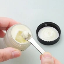 3 件装锌合金化妆勺，适用于面霜、眼霜、润唇膏，方便的勺子设计可避免手指污染，卫生的美容工具套装