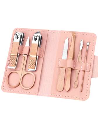 Damen Maniküre & Pediküre Set, professionelles Beauty-Pflegeset mit Nagelknipser, Gesichts-, Nagel- und Zehnagelpflege, Reiseetui