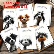 24-Pack Festive Holiday Greeting Cards With Envelopes - Watercolor Cute Animals Design For Christmas, New Year, Congratulations, Good Luck, Thank You