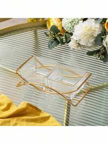 一套铁架，包含小吃盘、圣诞金色托盘、水果盘、甜点盘、开胃菜盘、沙拉盘、蛋糕盘，适用于餐厅、厨房、餐桌、圣诞节等场合。 - 橋型架金邊條紋碟 - 查看 7