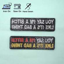 Embroidered Patch With Iron-On Backing, Sewable/Ironable Applique For Clothing And Accessories - Black - View 7