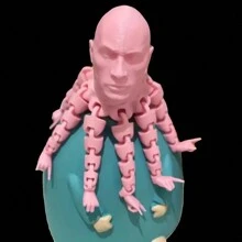 Juguete antiestrés con forma de pulpo gigante - rosa, diseño impreso en 3D con calavera calva, elemento de colección de decoración de escritorio creativa con articulaciones