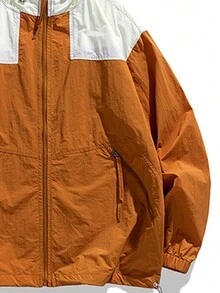 Lightweight Breathable Loose Fit Unisex Summer Sun Protection Jacket/Coat - Orange - View 4