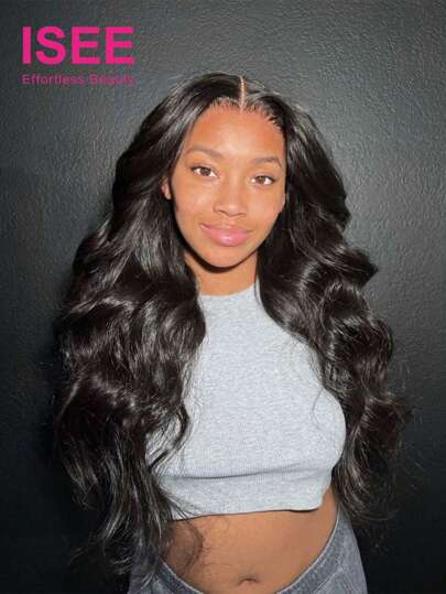 ISEE HAIR Wear& Go V5 6x4 HD Lace Glueless Body Wave Wig Pré-descolorido Tiny Knots Pré-cortado Cor natural 180% 8-30 polegadas Cabelo humano pré-arrancado com linha fina natural para mulheres