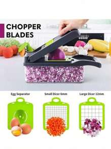 16pcs Multifunctional Kitchen Mesh Grater Set - Vegetable Slicer, Fruit Slicer, Onion Chopper, Potato Grater, Interchangeable Blades, Manual Food Shredder With Container - Great For Home Cooking, Meal Prep And Kitchen Organization, Convenient For Making Salads, Kitchen Tool