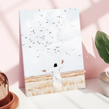 1 件《考虑天空中的飞鸟耶稣基督》艺术印刷品，数码印刷品，卧室客厅走廊的理想礼物，墙壁艺术，墙壁装饰，房间装饰，桌面装饰，防水，适用于卧室、客厅、书房、酒店酒吧、走廊、防水壁画