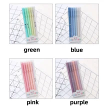 6支莫兰迪色中性笔文具套装学生考试水性墨水黑色签字笔办公用品 - 彩色 - 查看 3