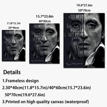 1 pieza Póster de película Decoración de pared, Citas de películas vibrantes y de moda, Decoración de fiesta, Retrato de personaje de película Estilo estético para amantes