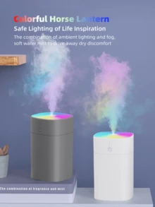 1pc Colorful 400ml Cool Mist Humidifier - Essential Oil Diffuser For Room, Office, Desktop, Home, Car - Air Fresheners And Back To School Supplies - White - View 10